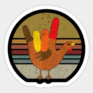 Peace Sign Turkey Hand Cool Thanksgiving Hippie Men Women Sticker